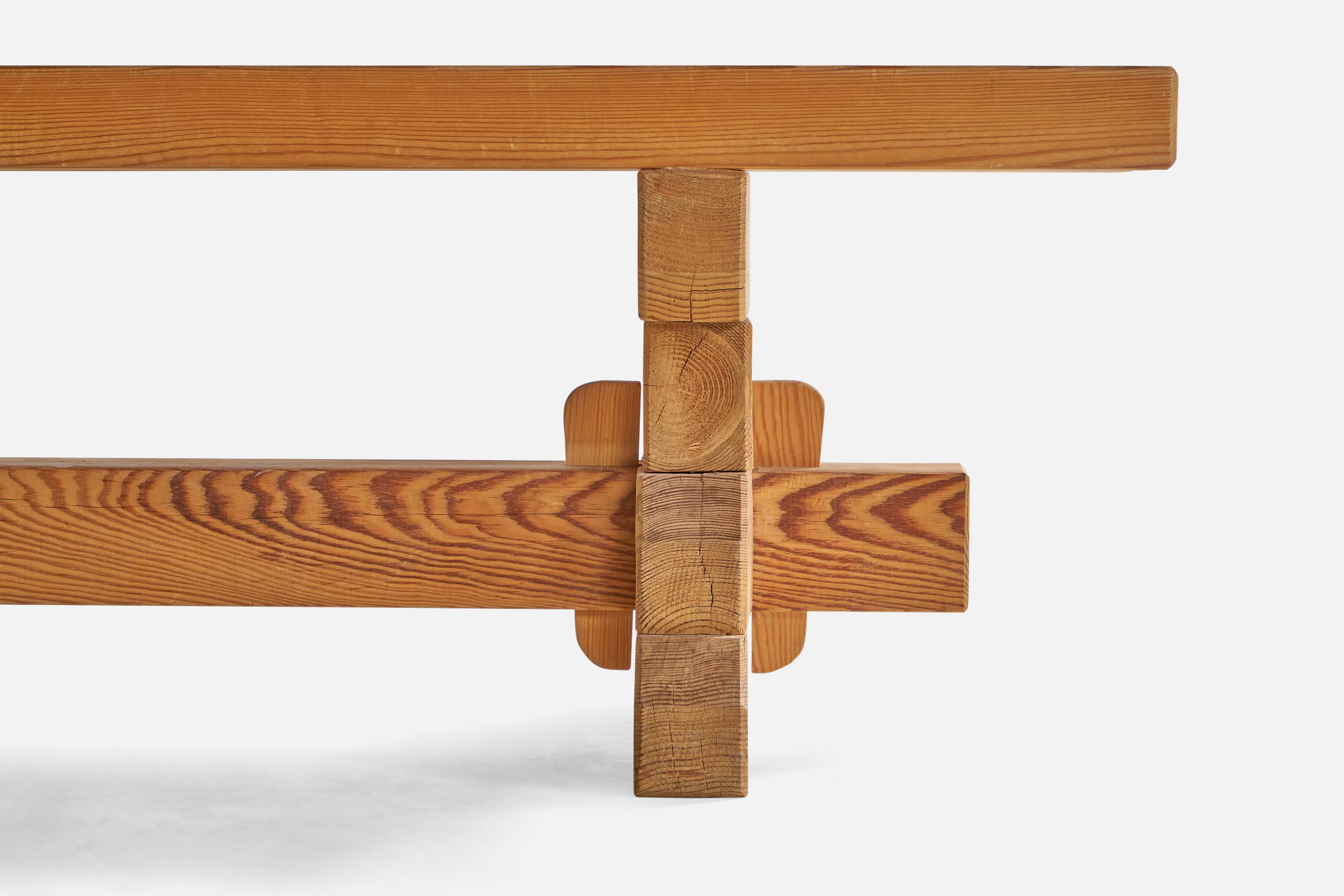 Swedish Designer, Bench, Pine, Sweden, 1970s For Sale 1