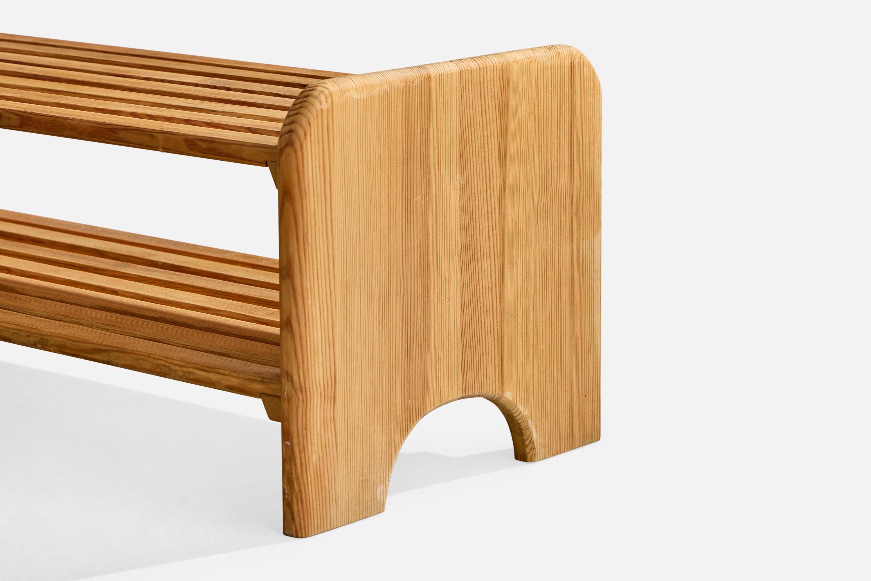 Swedish Designer, Bench, Pine, Sweden, 1970s For Sale 2