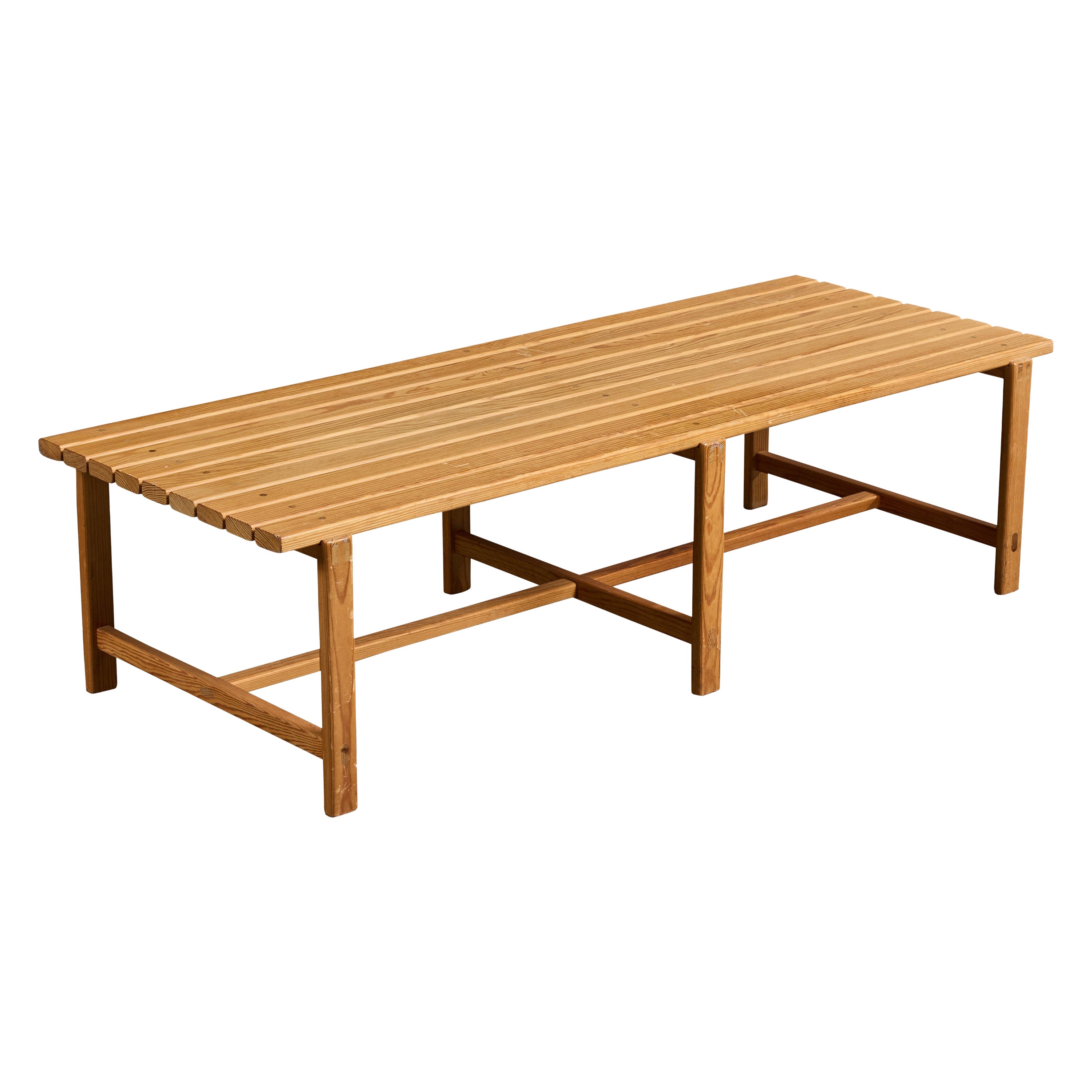 Swedish Designer, Bench, Pine, Sweden, 1970s For Sale