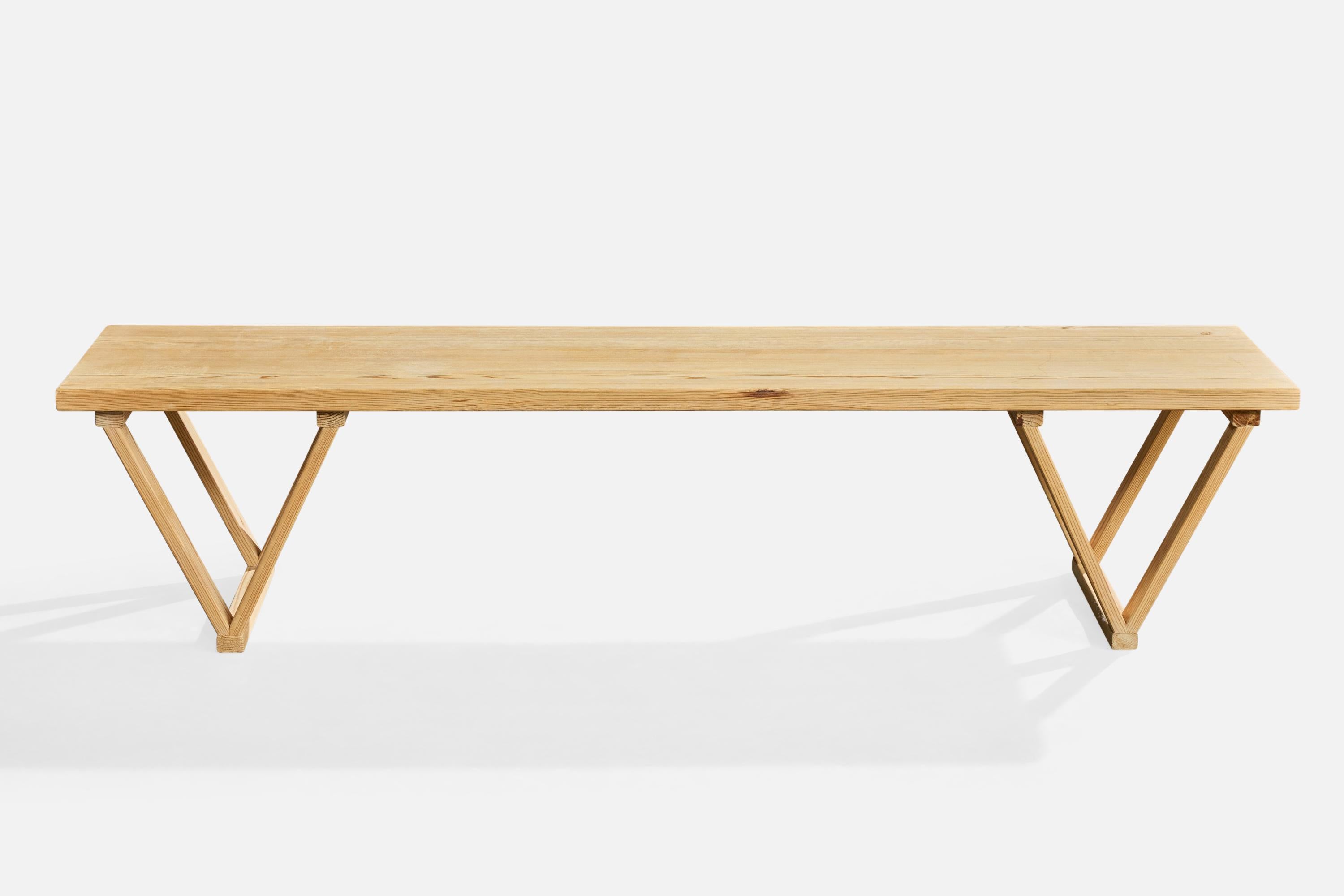 Mid-Century Modern Créateur suédois, banc, pin, Suède, années 1990 en vente