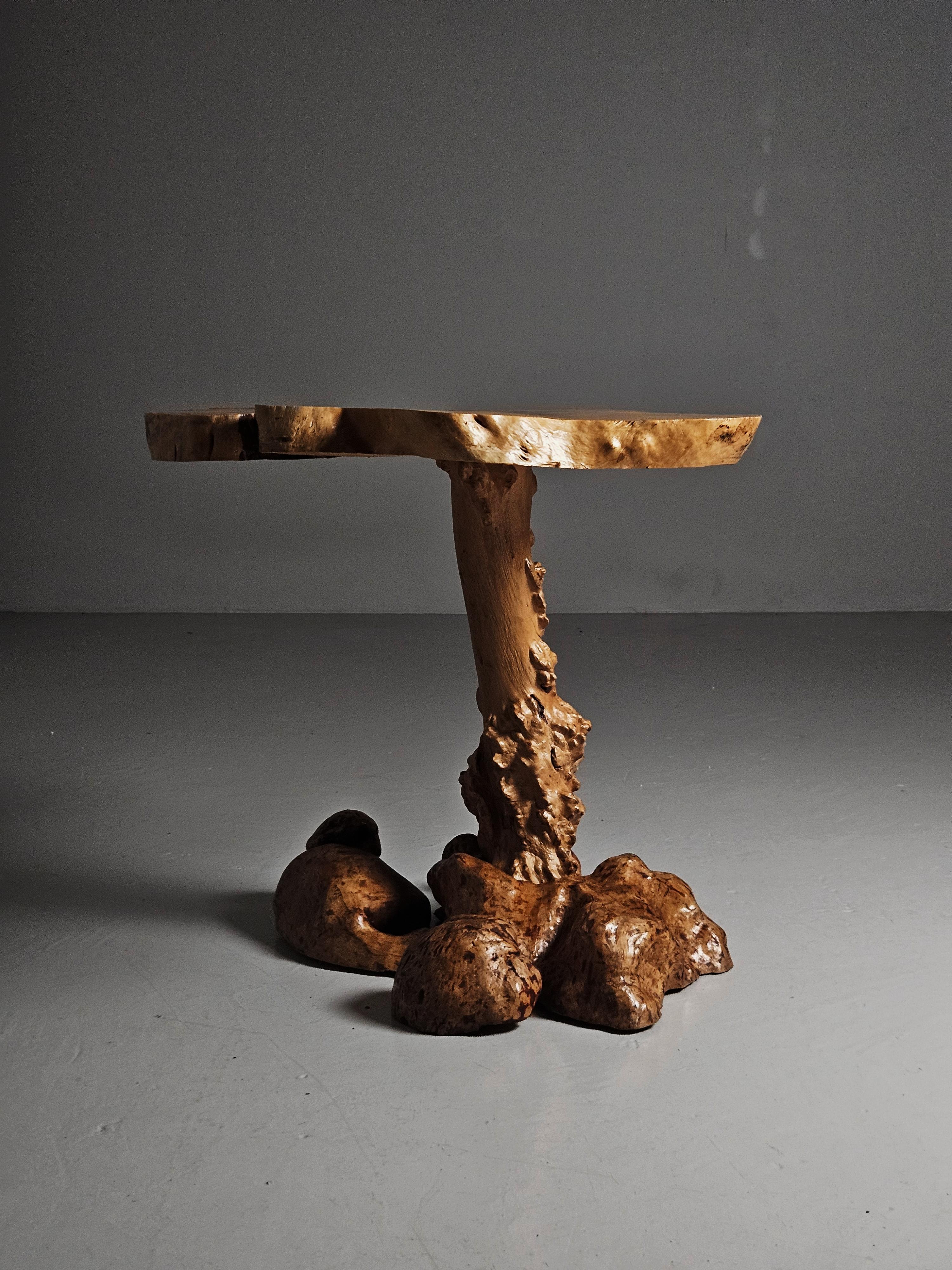 Scandinavian Modern Swedish designer birch birl table, 1930s For Sale