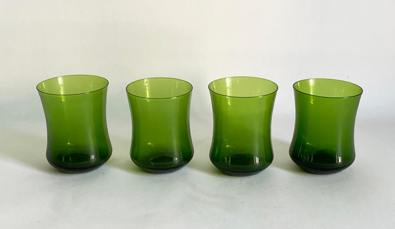 Schwedischer Designer Bo Borgström für Aseda Grünes Glas-Bargeschirr-Krugset im Zustand „Gut“ im Angebot in Minneapolis, MN
