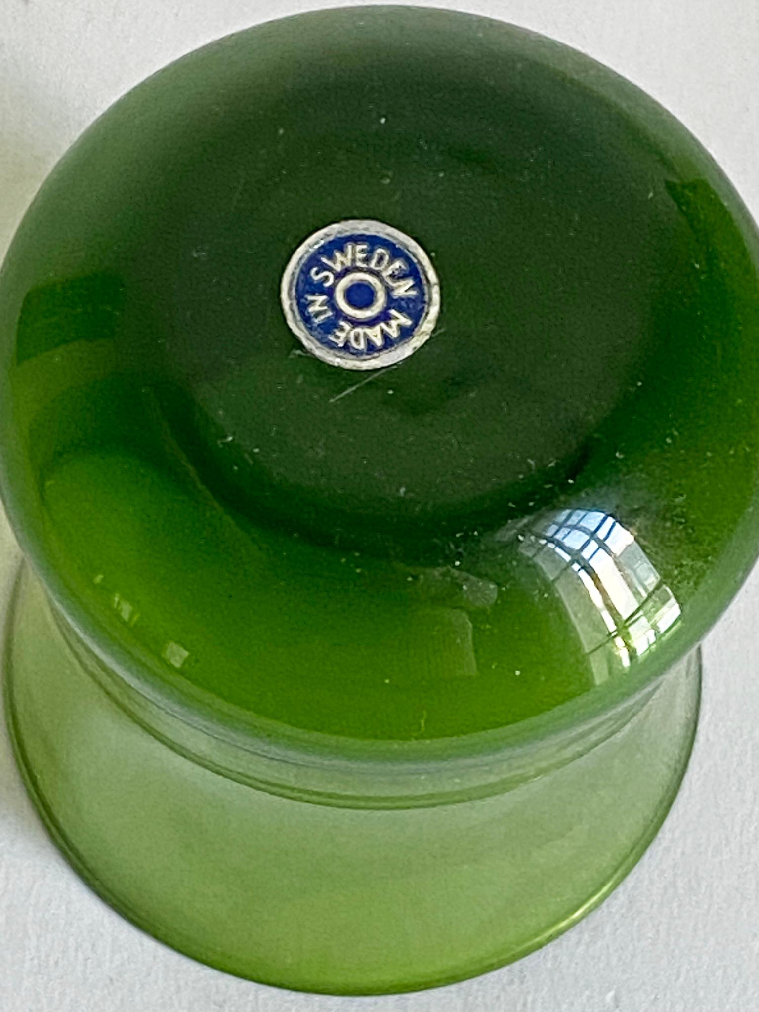 Schwedischer Designer Bo Borgström für Aseda Grünes Glas-Bargeschirr-Krugset im Angebot 4