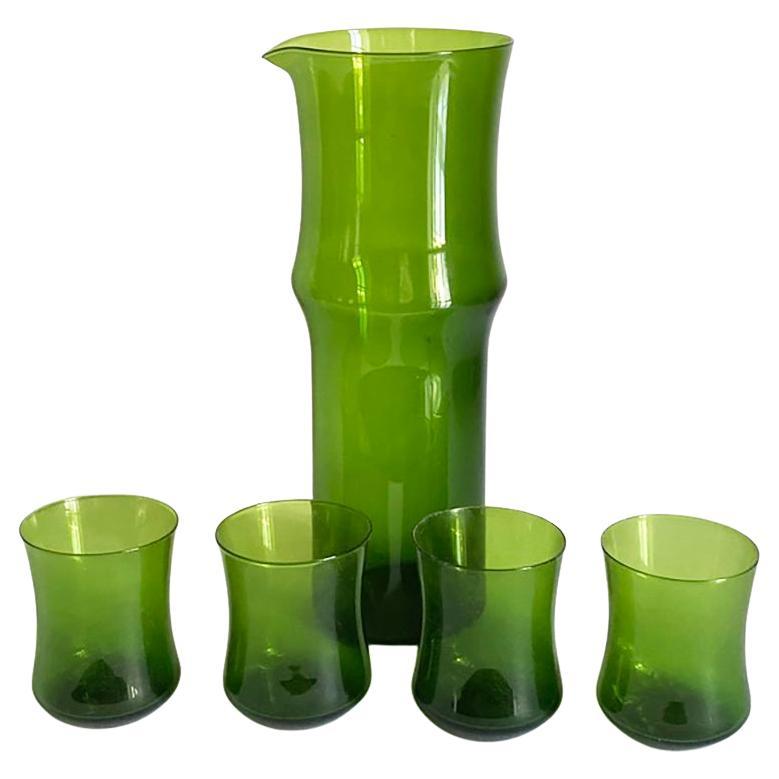 Il designer svedese Bo Borgström per Aseda Set di brocche da bar in vetro verde