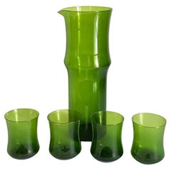 Set de pichets en verre vert du designer suédois Bo Borgström pour Aseda