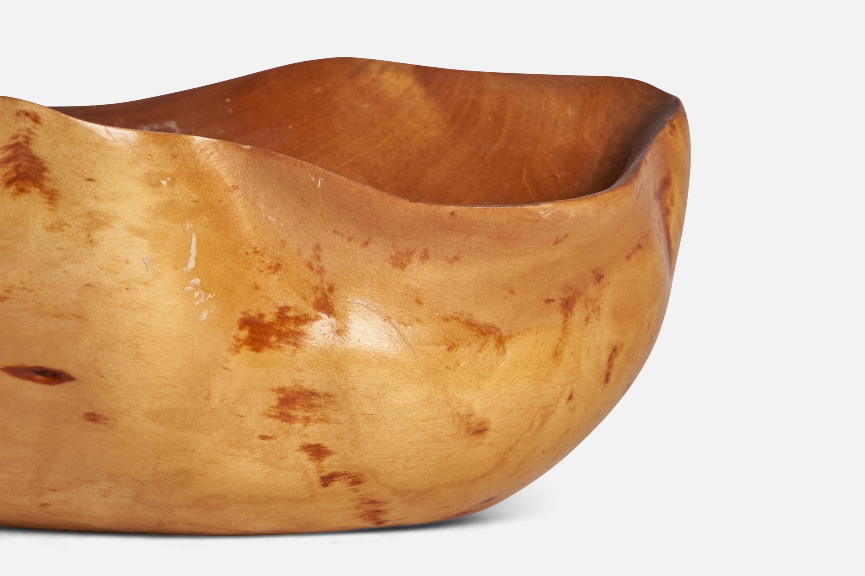 Swedish Designer, Bowl, Burl Wood, Sweden, 1940s In Good Condition For Sale In High Point, NC