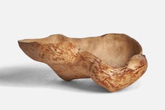 Bol de designer suédois, bois de ronce, Suède, années 1960