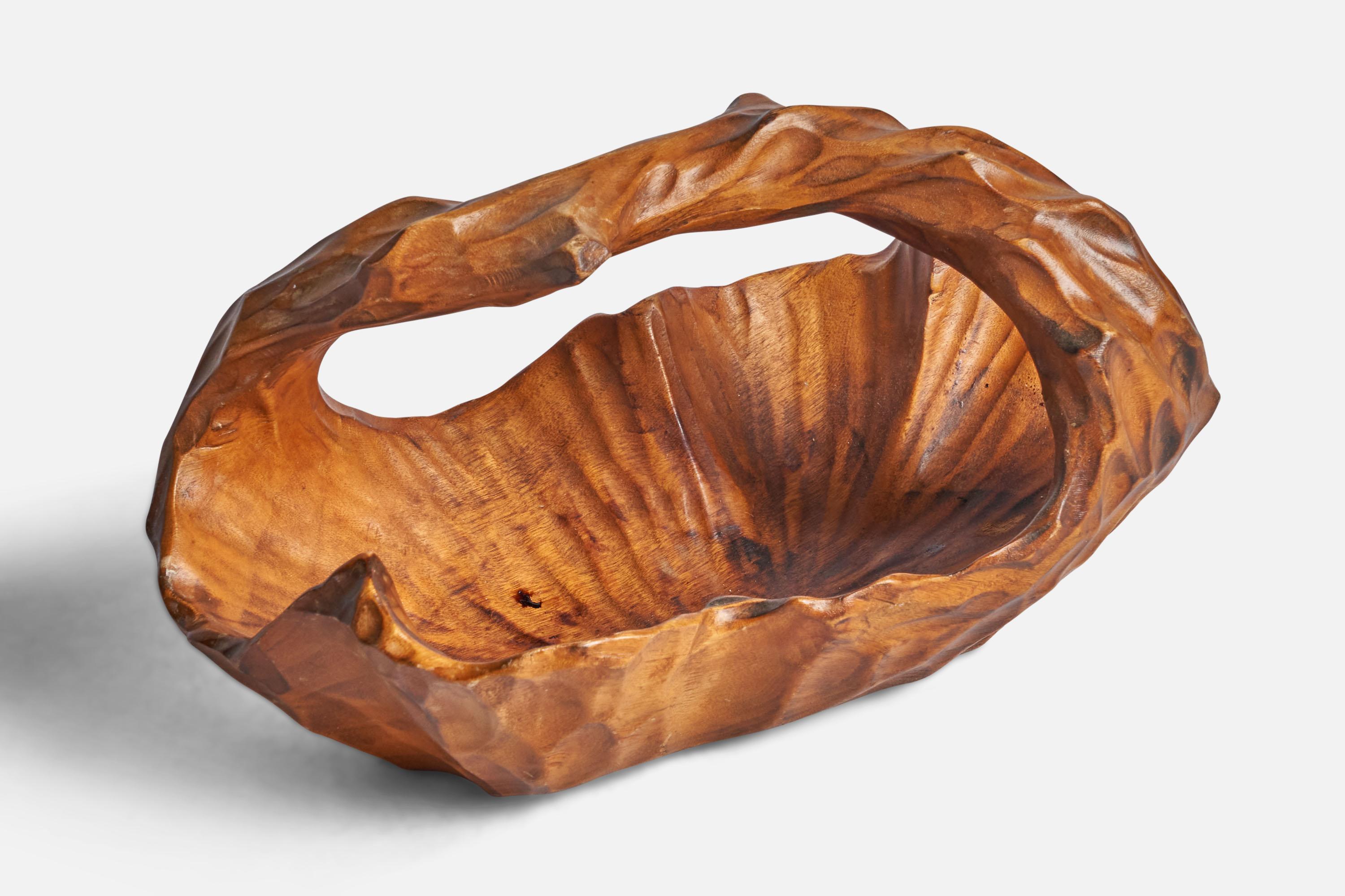 Swedish Designer, Bowl, Burl Wood, Sweden, 1960s In Good Condition For Sale In High Point, NC
