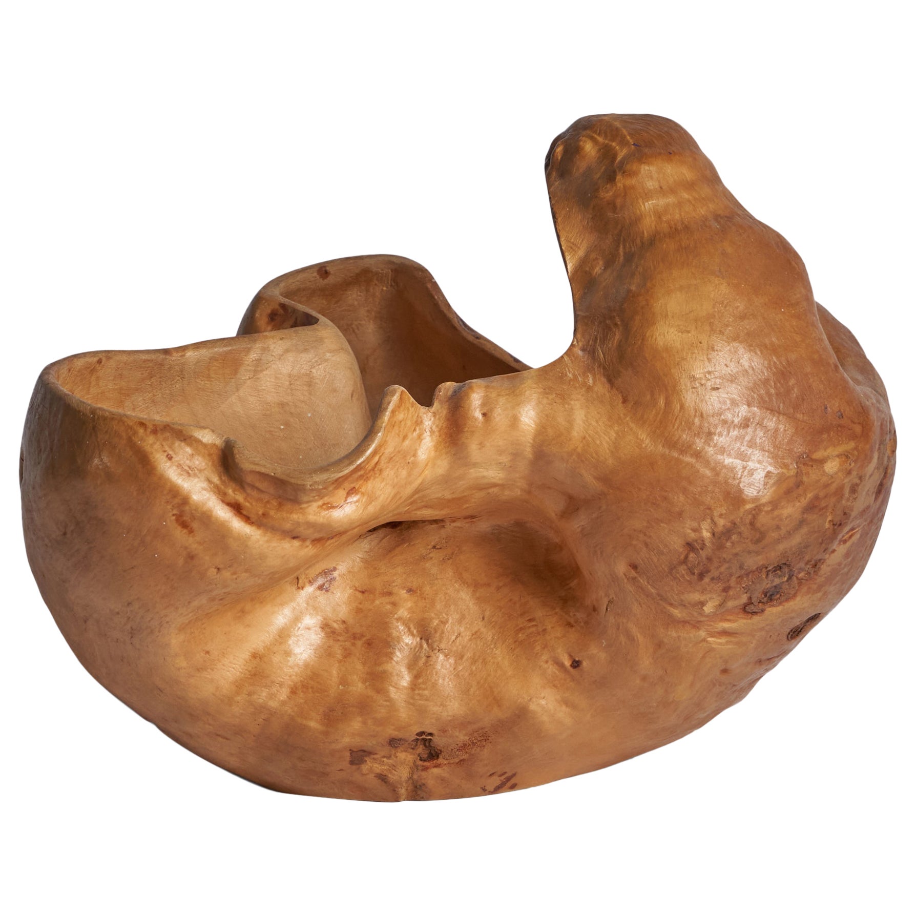 Designer svedese, ciotola, legno di radica, Svezia, 1975
