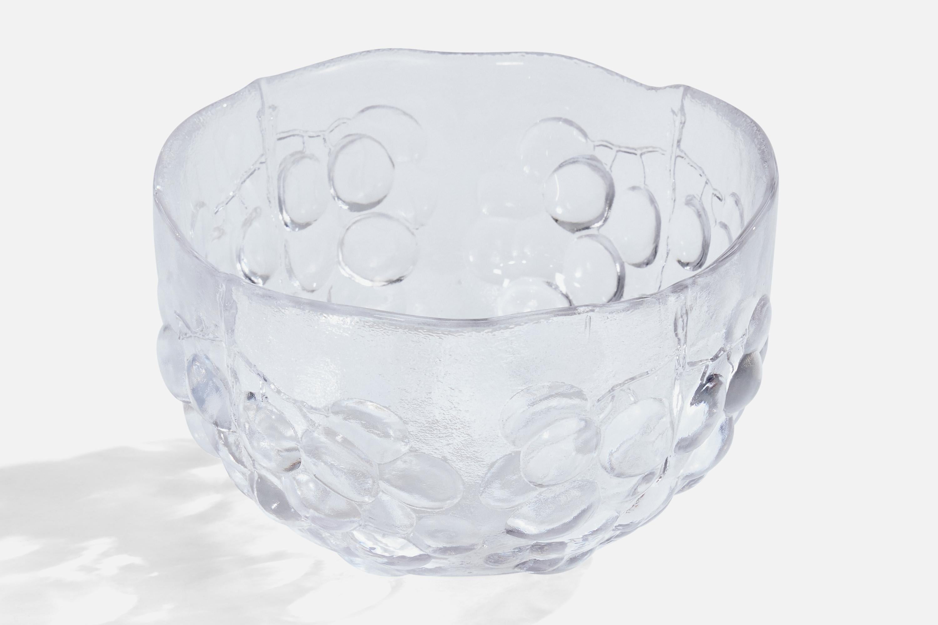 Mid-Century Modern Swedish Designer, Bowl, Glass, Sweden, 1950s For Sale
