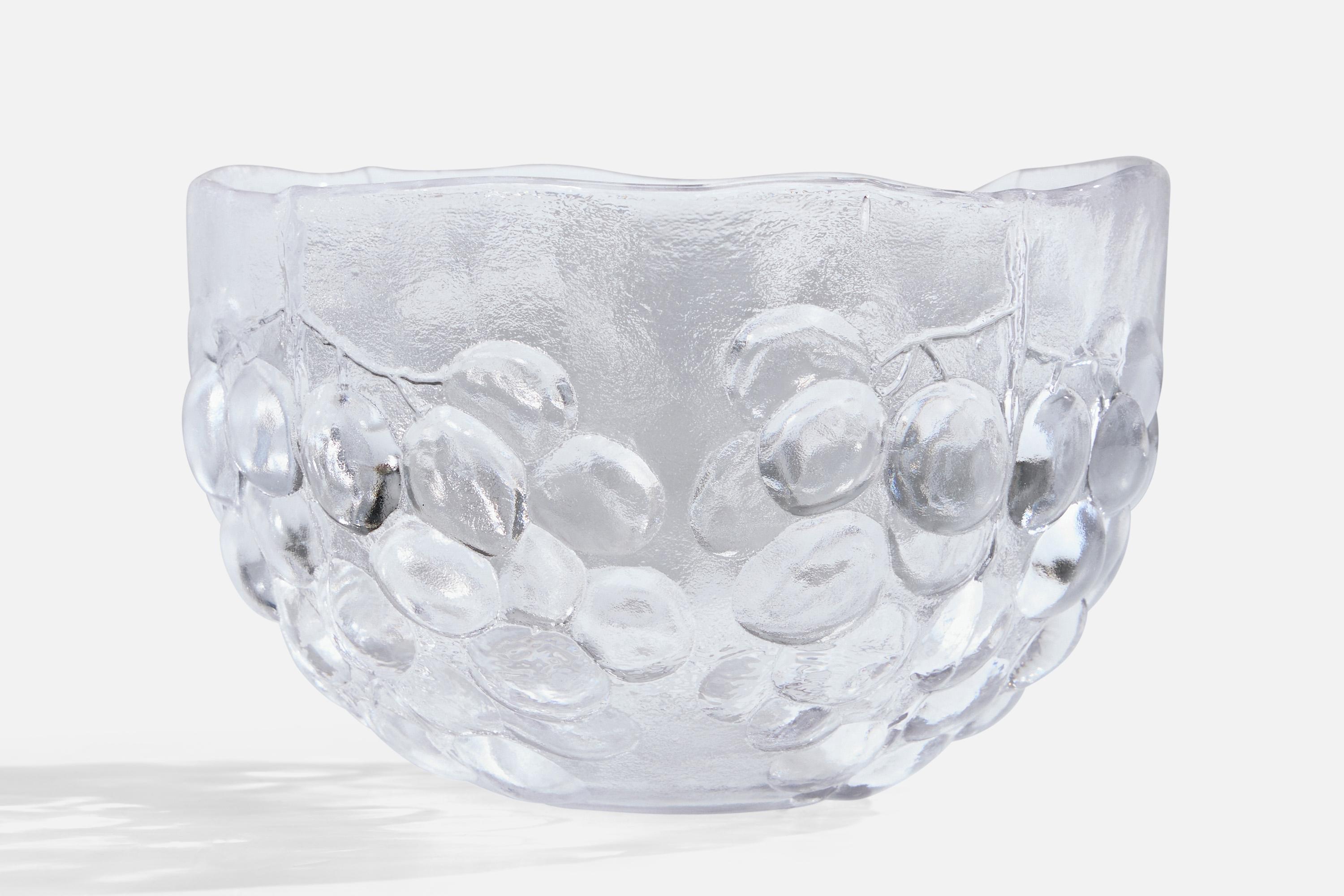 Mid-20th Century Swedish Designer, Bowl, Glass, Sweden, 1950s For Sale