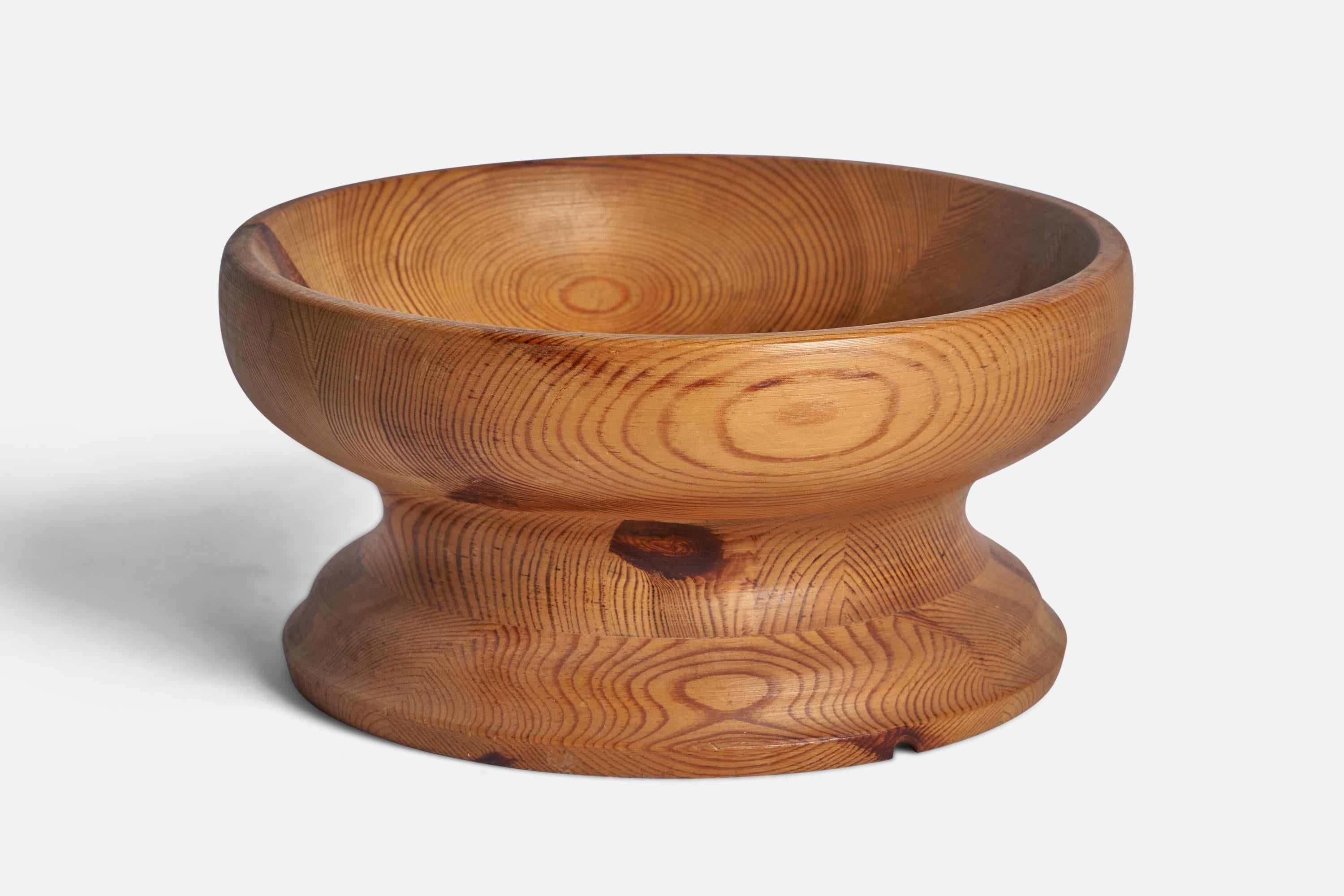A pine bowl designed and produced in Sweden, c. 1970s.