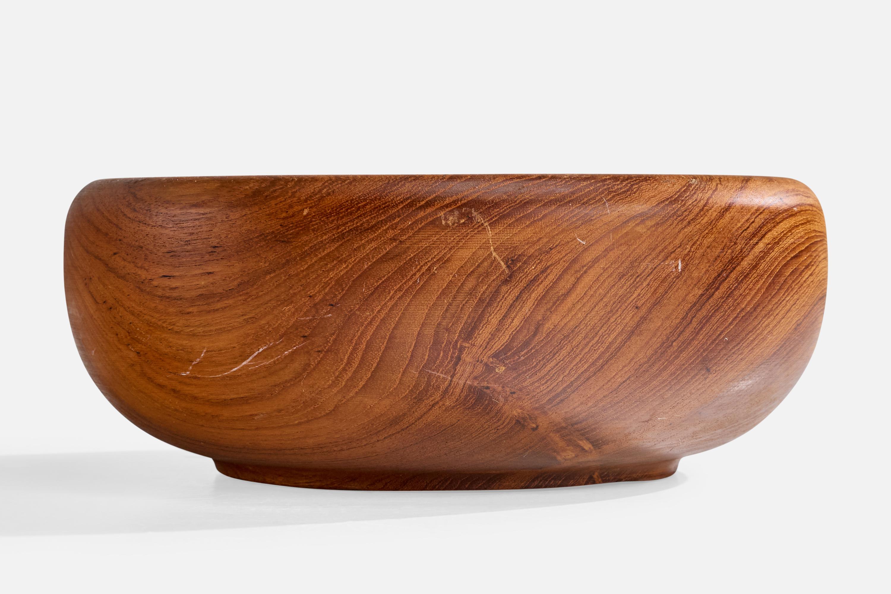 Metà XX secolo Ciotola di design svedese, Teak, Svezia, anni '50 in vendita