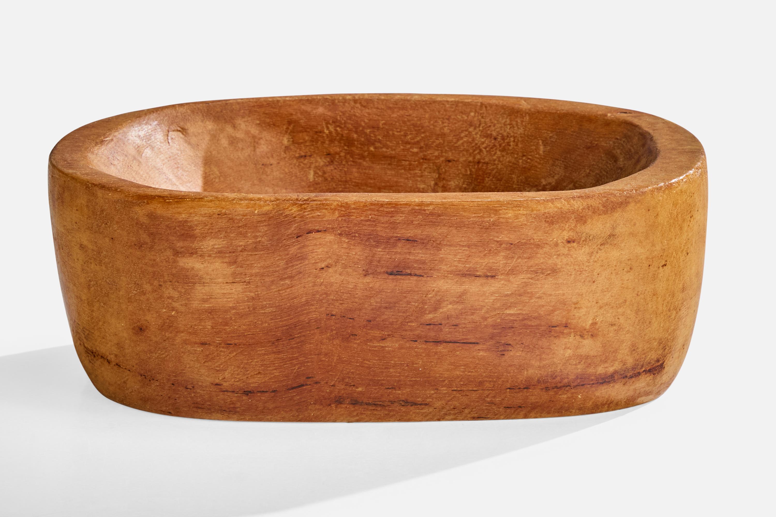 Mid-Century Modern Design/One, bol, Wood, Suède, années 1950 en vente