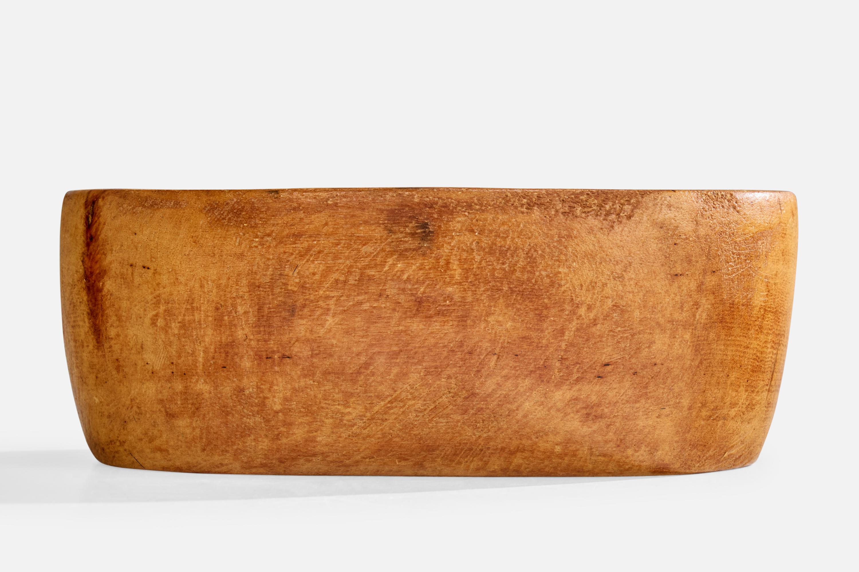 Design/One, bol, Wood, Suède, années 1950 Bon état - En vente à High Point, NC