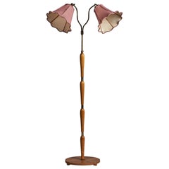 Swedish Designer, Brass, Elm, Fabric, Sweden, 1930s
