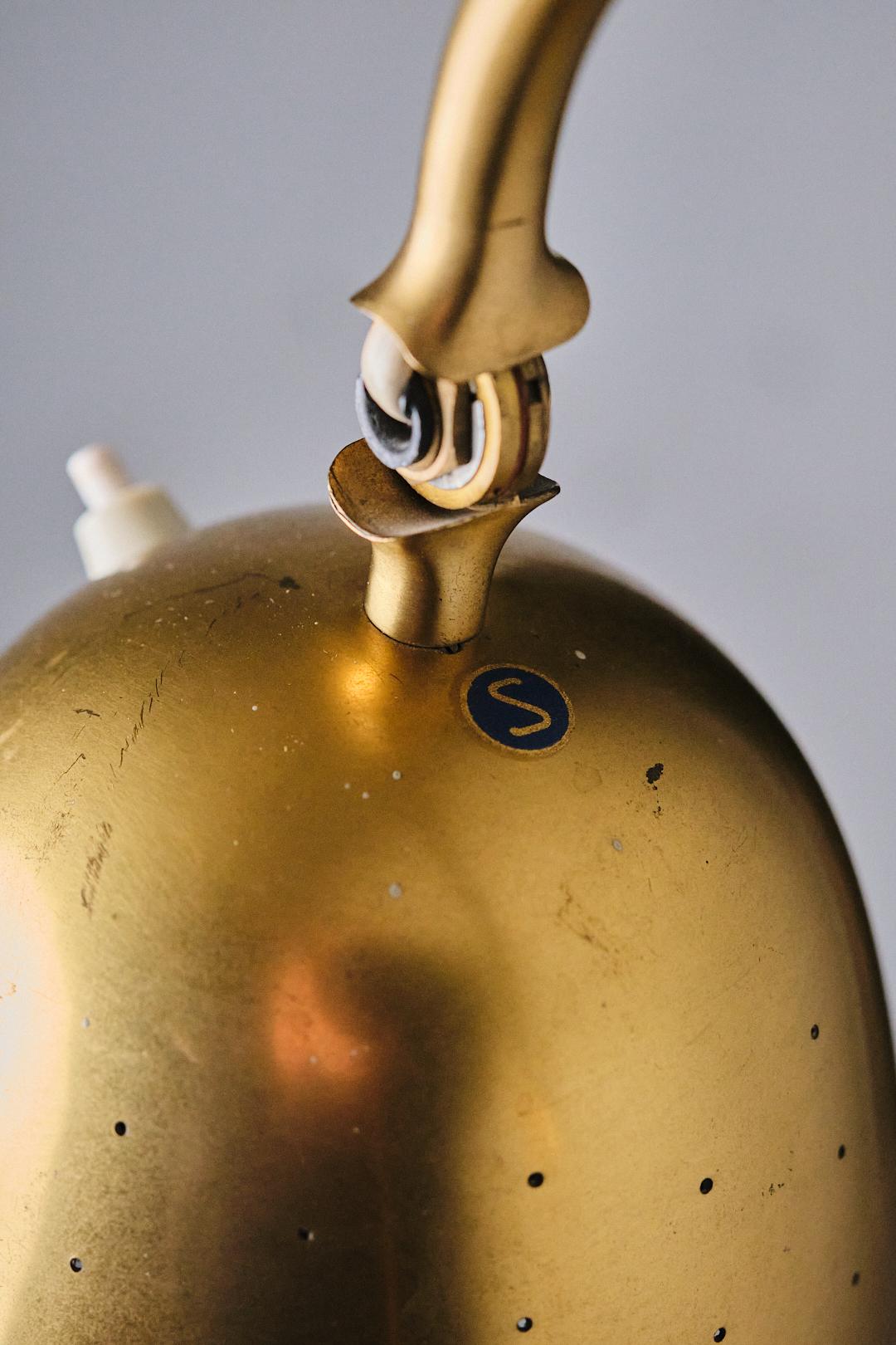 20th Century Swedish designer brass wall lamp by Boréns, 1940s