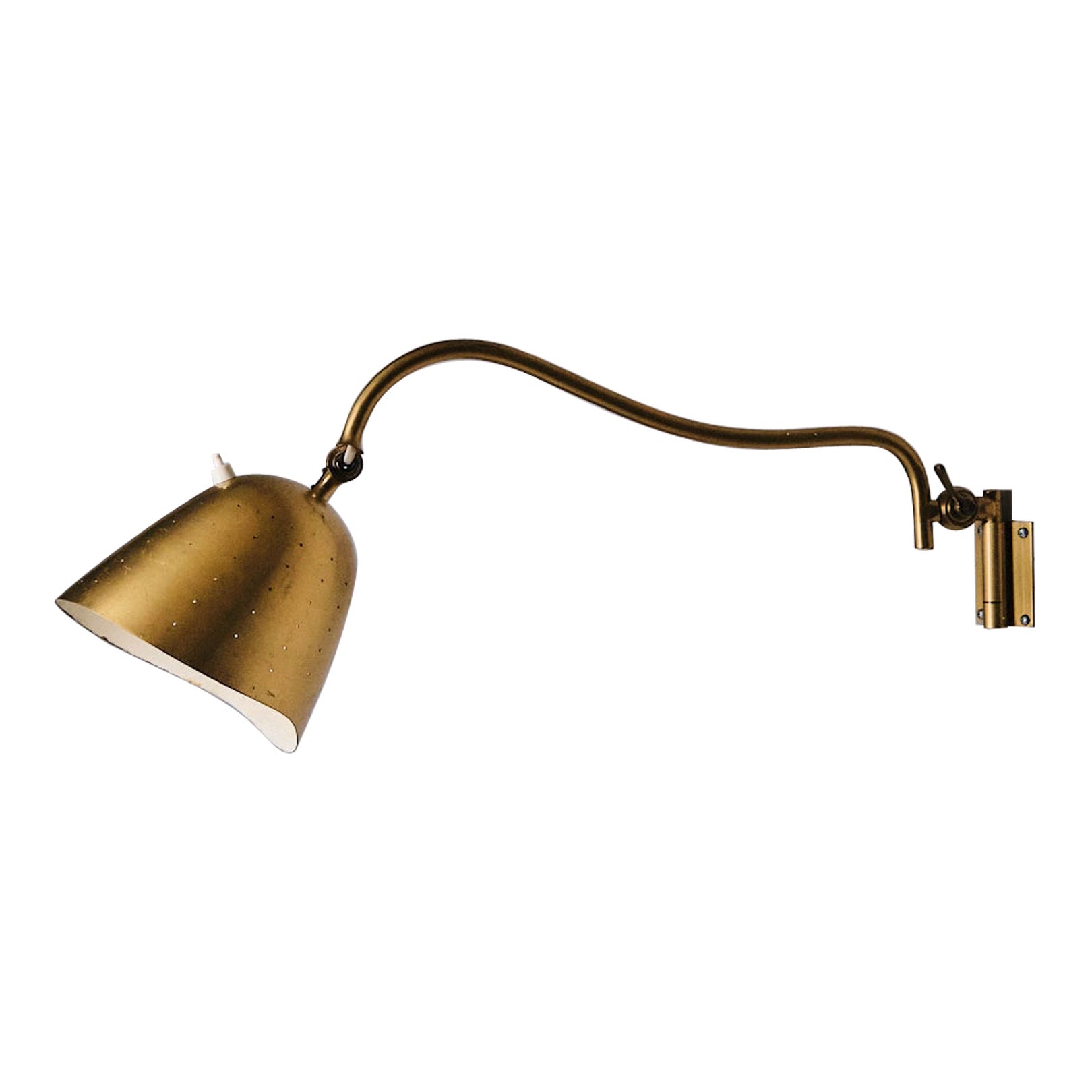 Swedish designer brass wall lamp by Boréns, 1940s