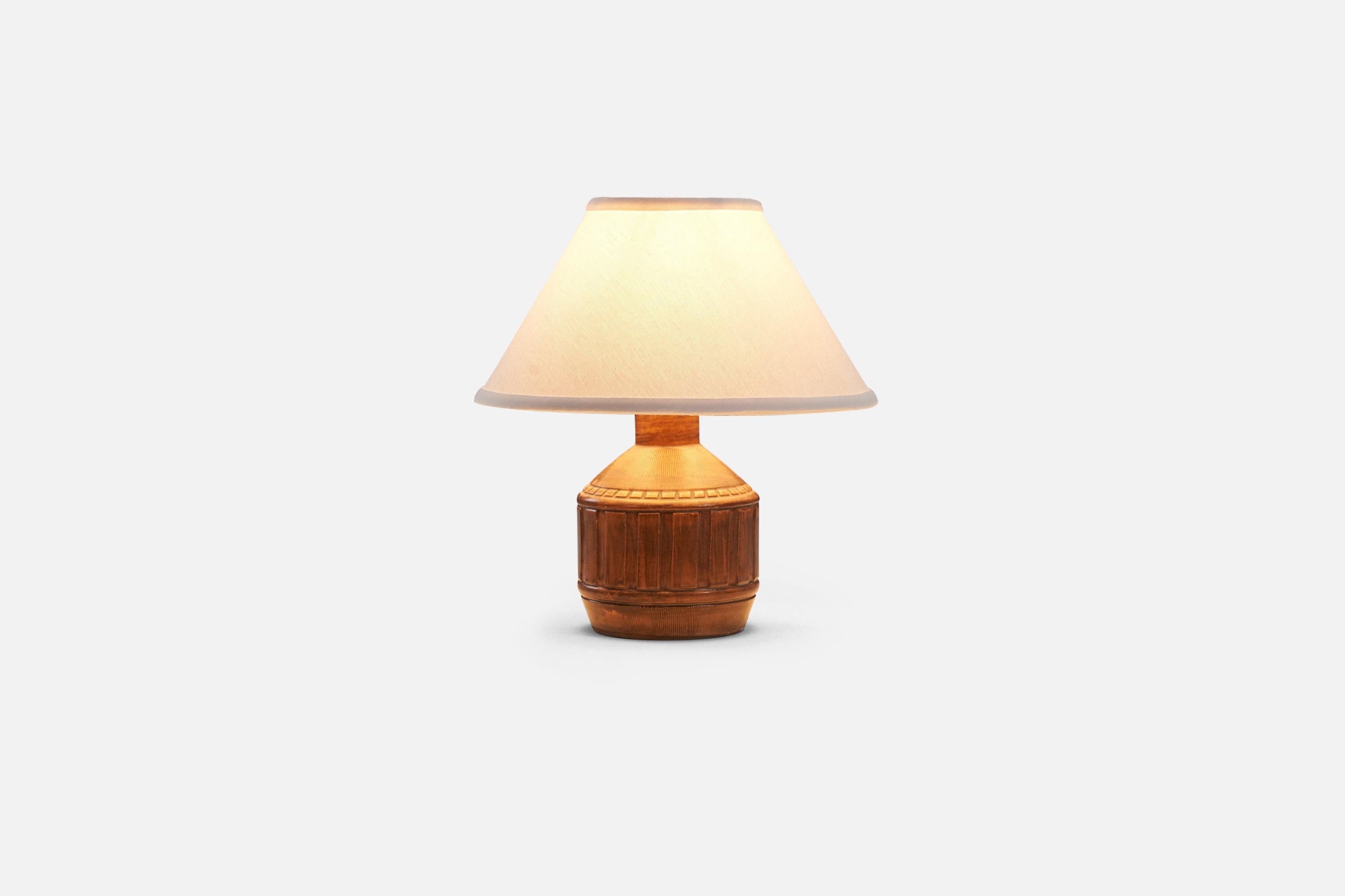 Suédois Designer suédois, lampe de bureau marron, grès, Suède, vers les années 1960 en vente