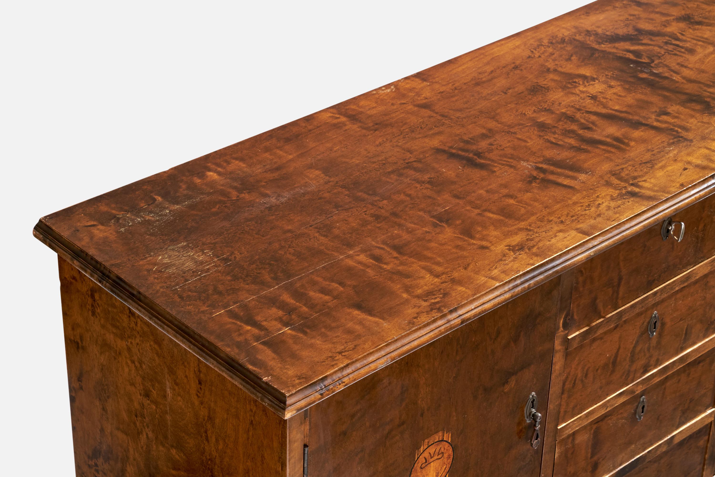 Schwedischer Designer, Schrank, Birke, Metall, Schweden, 1930er Jahre im Zustand „Gut“ in High Point, NC