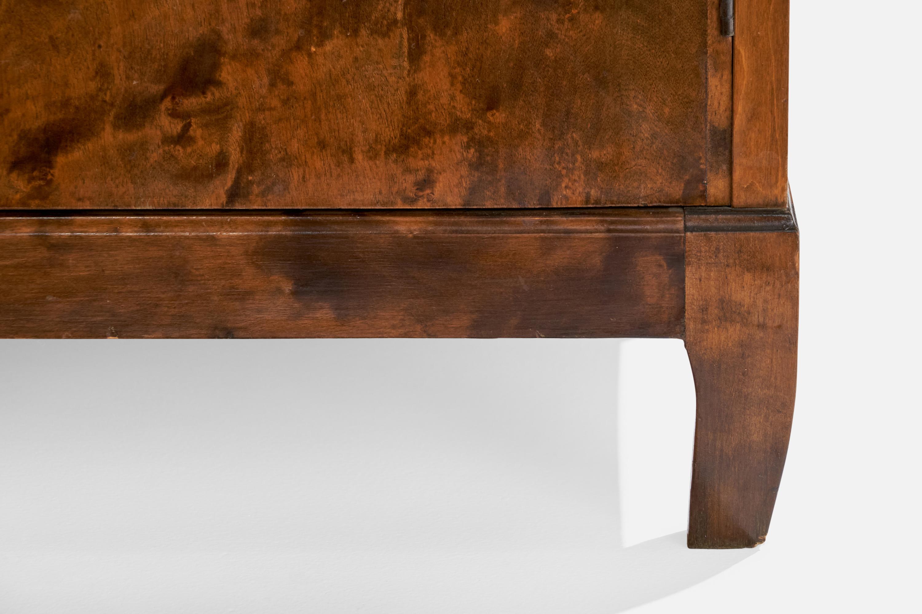 Schwedischer Designer, Schrank, Birke, Metall, Schweden, 1930er Jahre 4