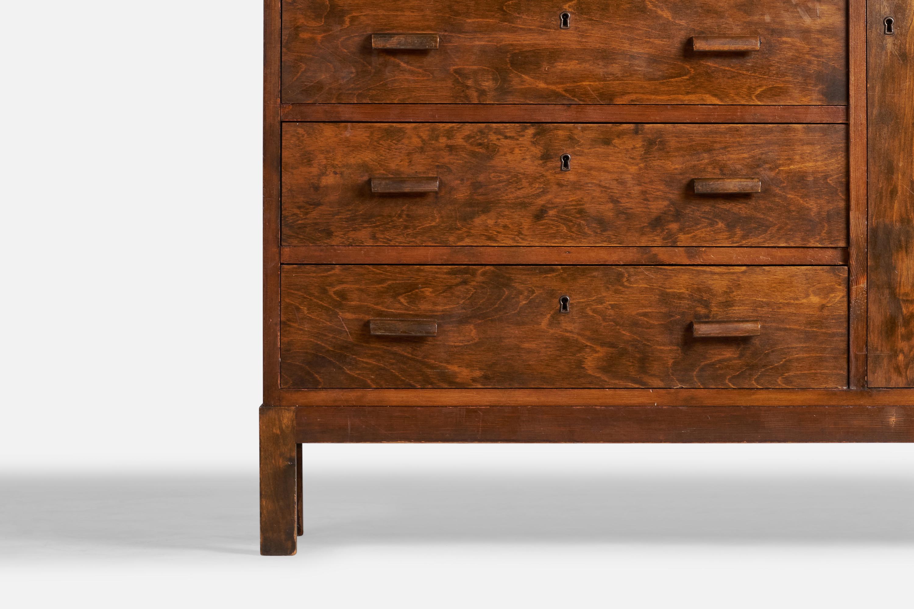 Swedish Designer, Cabinet, Birch, Sweden, 1930s In Good Condition For Sale In High Point, NC
