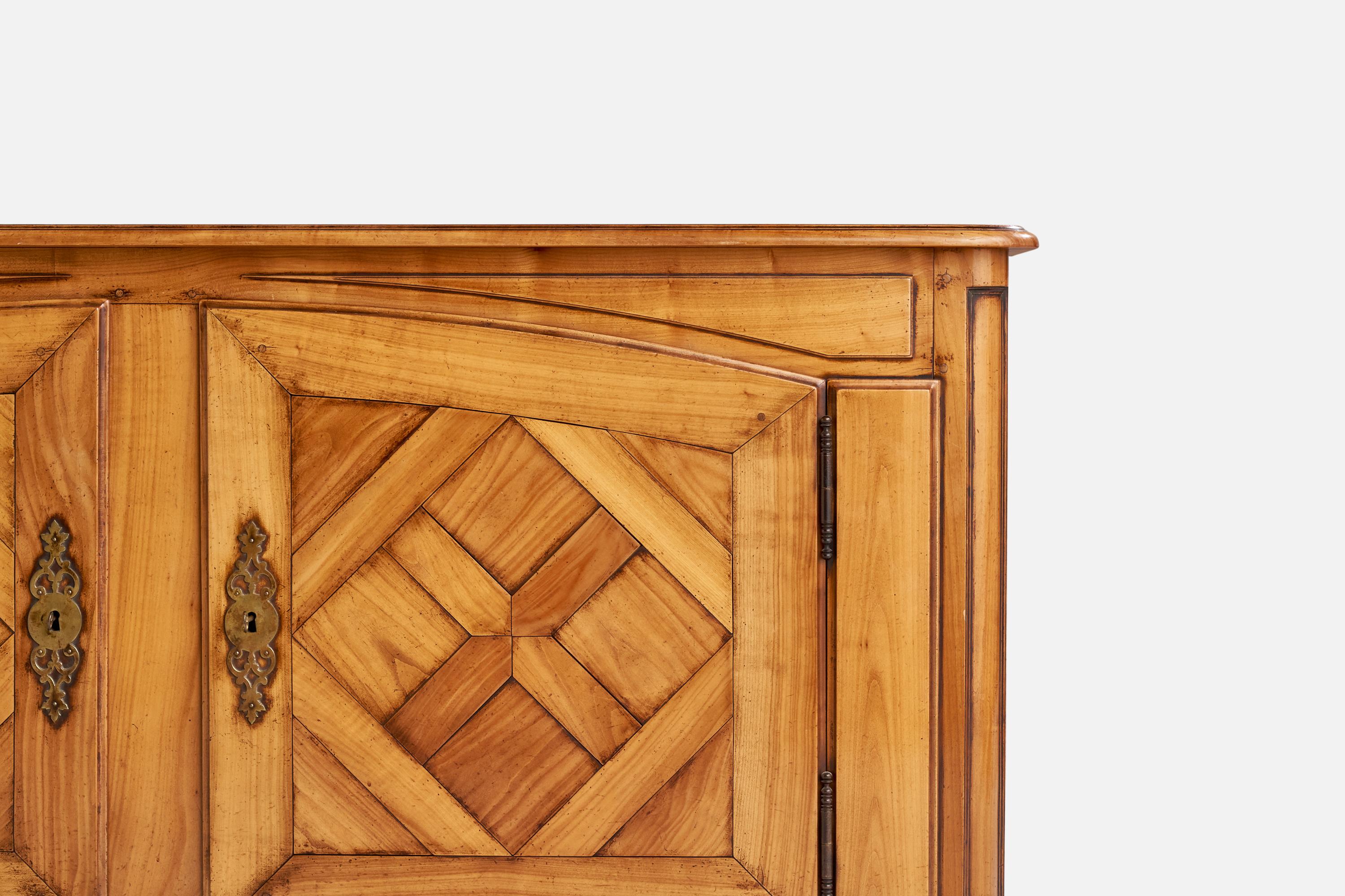 Mid-20th Century Swedish Designer, Cabinet, Oak, Brass, Sweden, 1930s For Sale