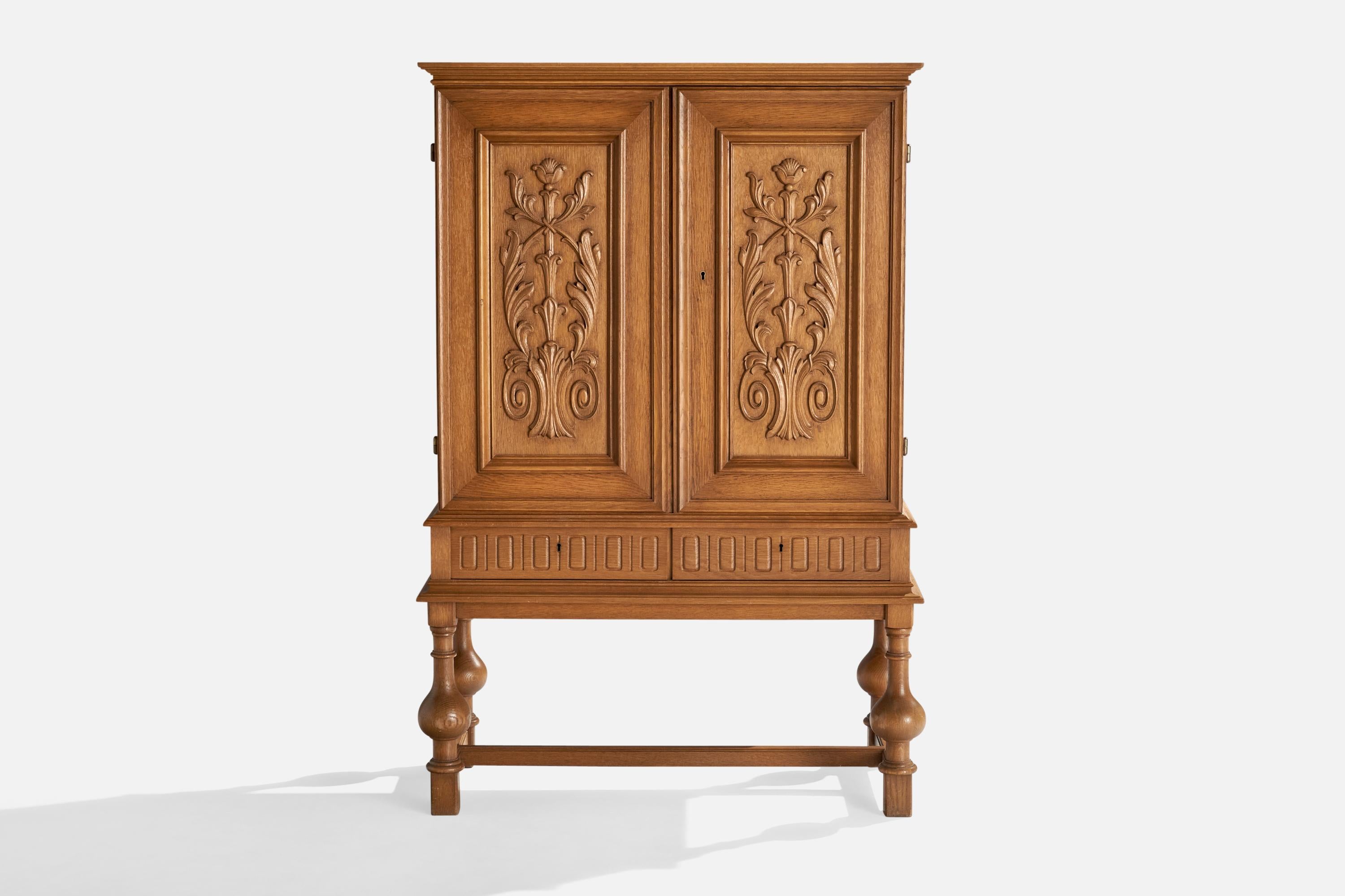 Schwedischer Designer, Schrank, Eiche, Schweden, 1930er Jahre (Skandinavische Moderne)