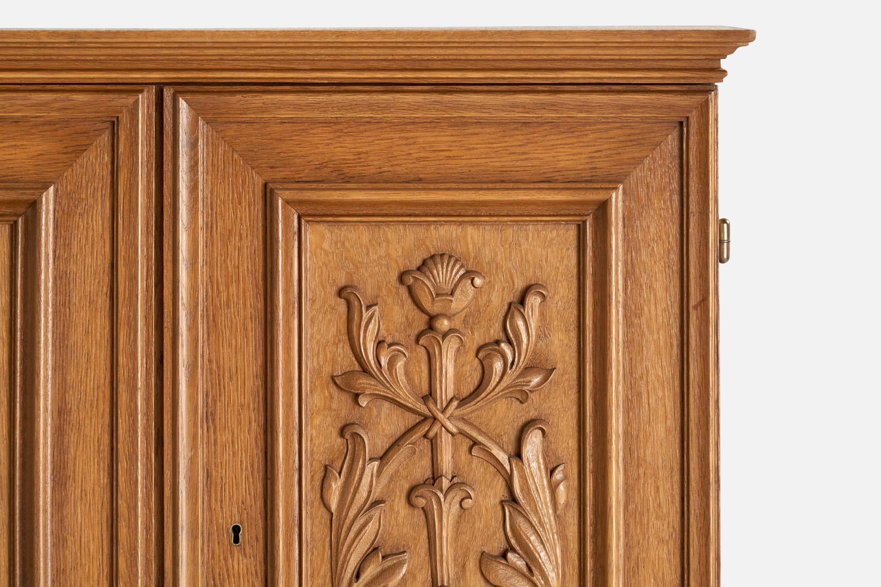 Schwedischer Designer, Schrank, Eiche, Schweden, 1930er Jahre (Mitte des 20. Jahrhunderts)