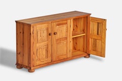 Schwedischer Designer, Schrank, Kiefernholz, Schweden, 1960er Jahre