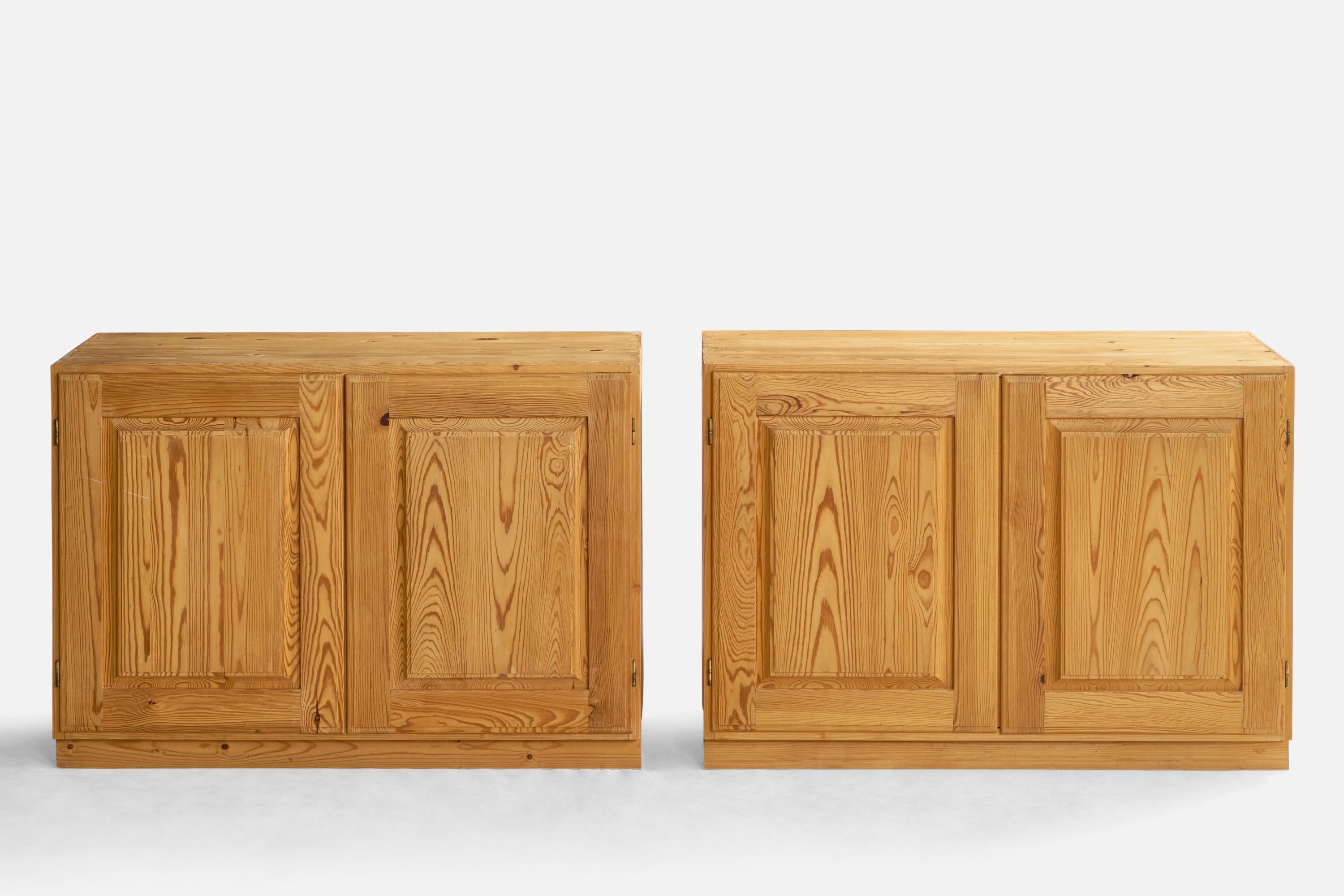 Swedish Designer, Cabinets, Pine, Sweden, 1960s In Good Condition For Sale In High Point, NC