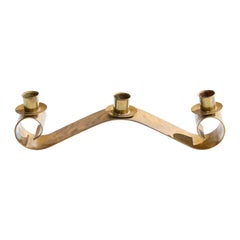 Vintage Swedish Designer, Candelabra, Brass, Sweden, 1930s