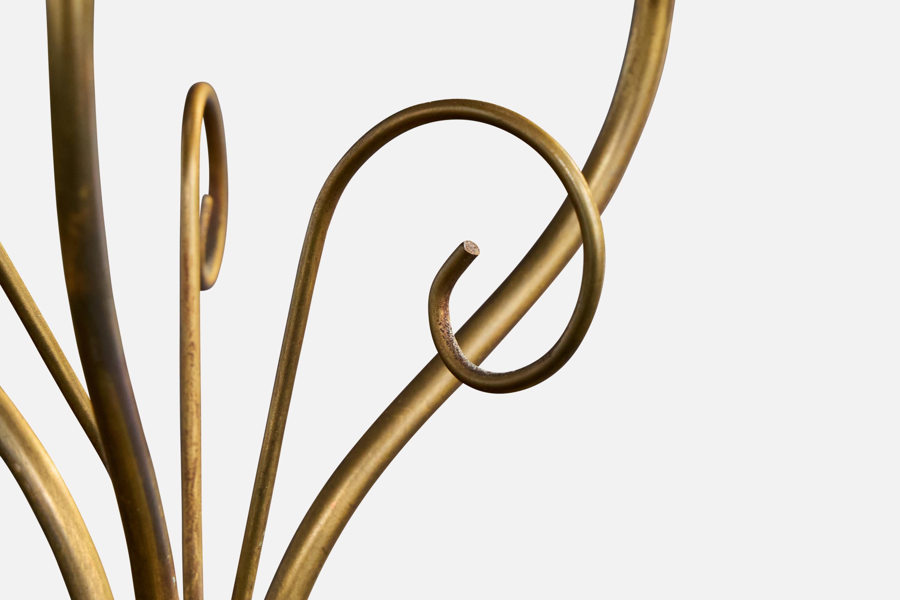 Swedish Designer, Candelabra, Brass, Sweden, 1940s For Sale 1