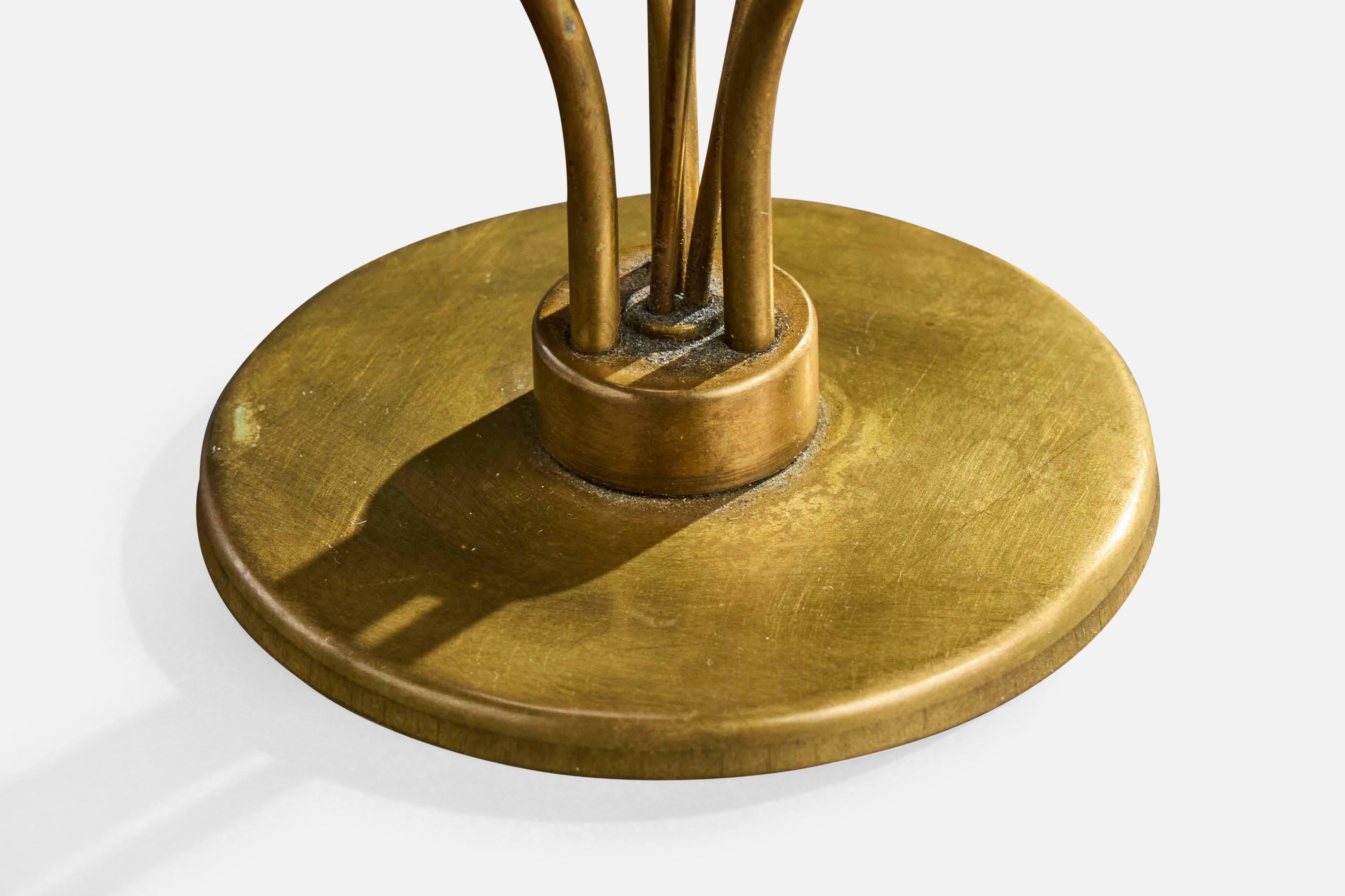 Swedish Designer, Candelabra, Brass, Sweden, 1940s For Sale 2