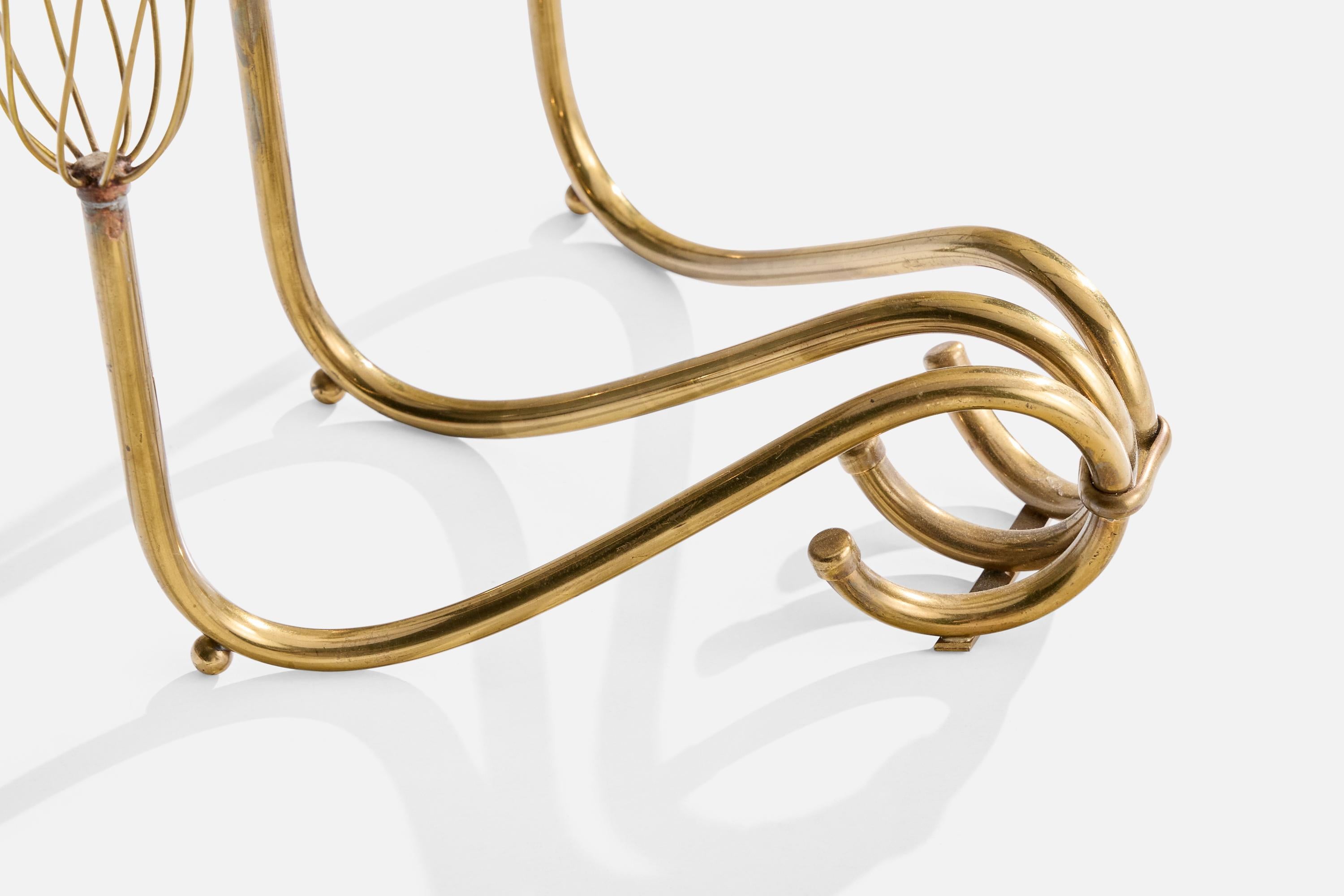 Swedish Designer, Candelabra, Brass, Sweden, 1940s For Sale 3