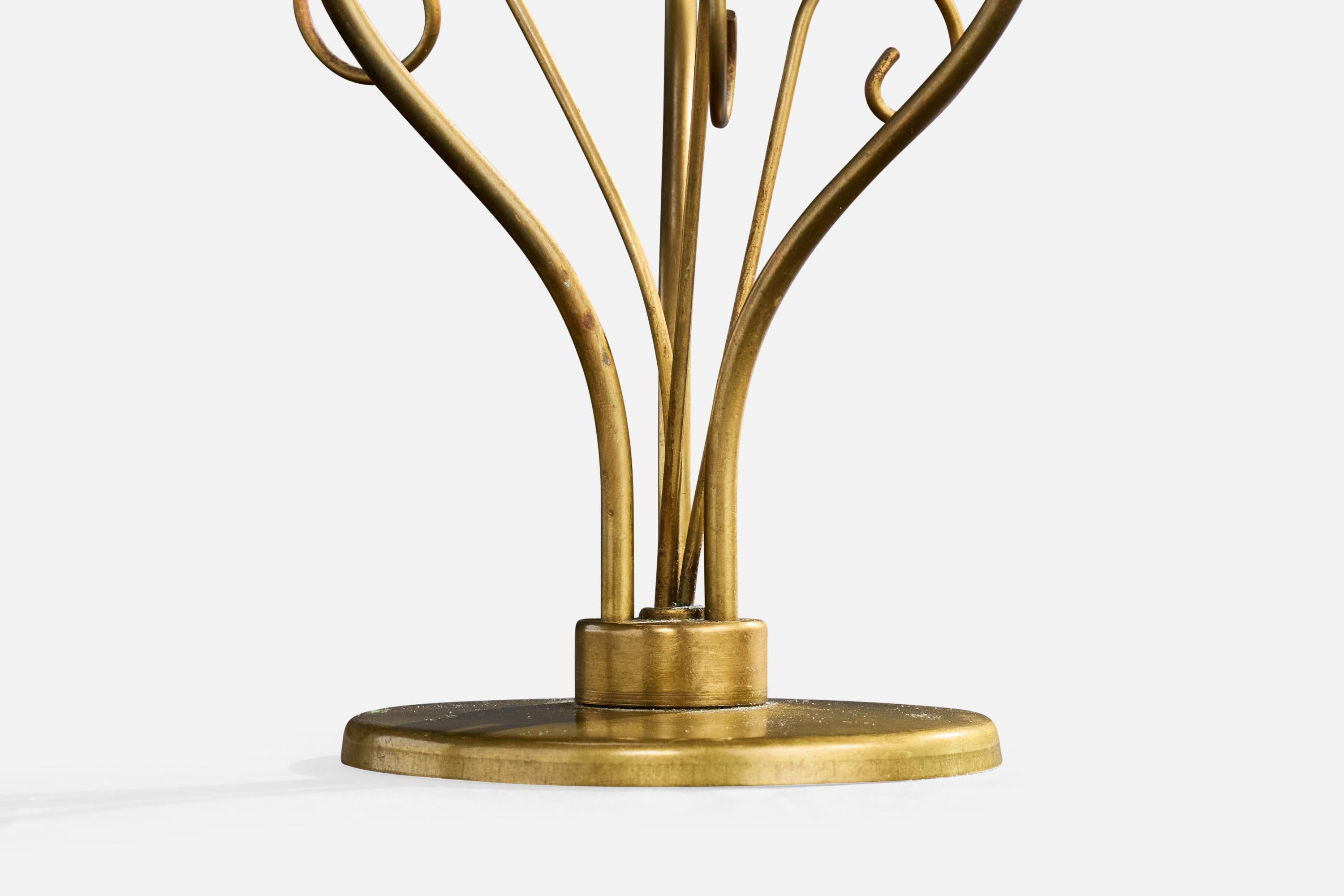 Swedish Designer, Candelabra, Brass, Sweden, 1940s For Sale 3
