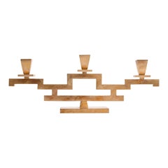 Vintage Swedish Designer, Candelabra, Brass, Sweden, 1940s