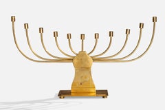 Swedish Designer, Candelabra, Brass, Sweden, 1950s