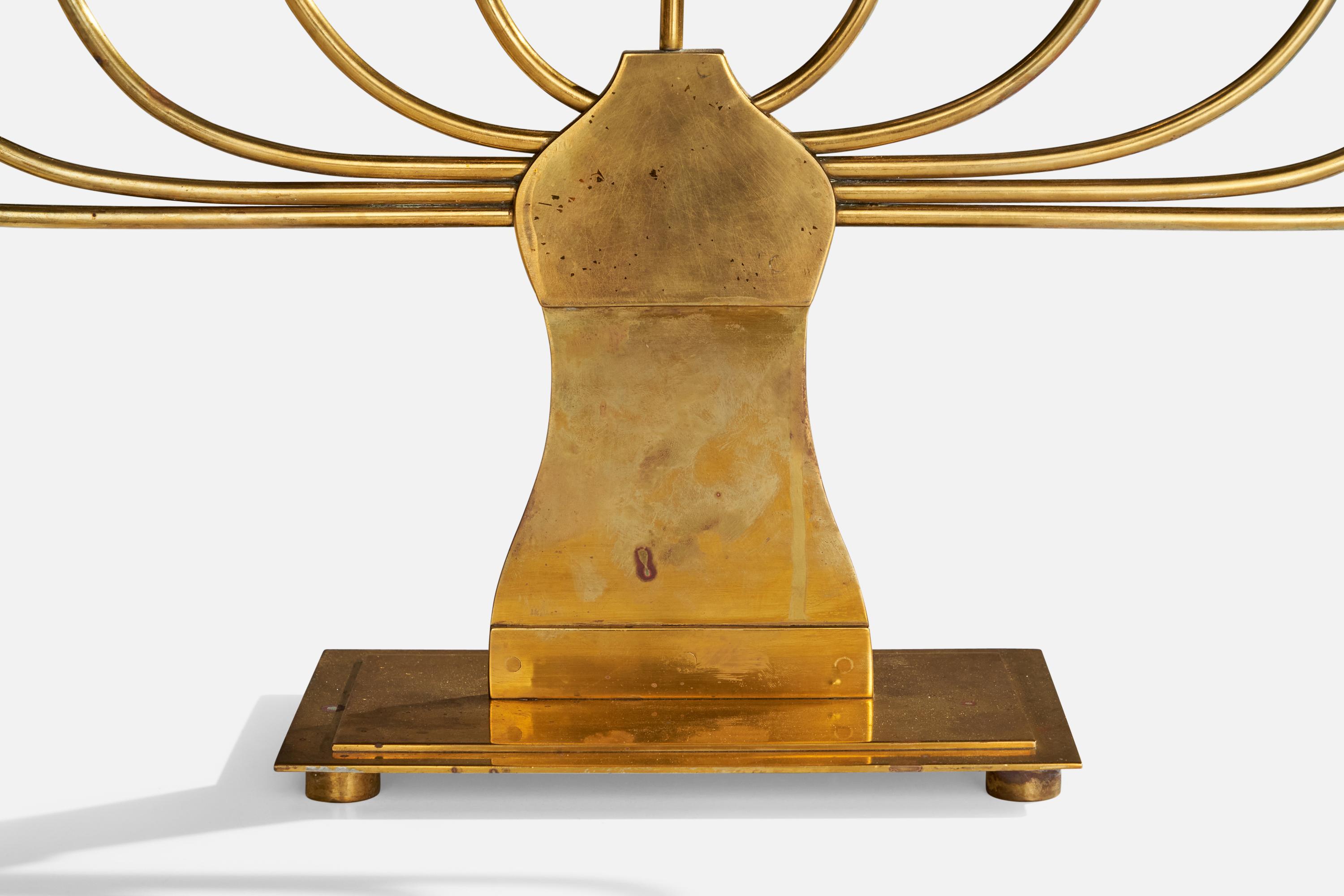 Swedish Designer, Candelabra, Brass, Sweden, 1950s For Sale 2