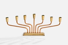 Swedish Designer, Candelabra, Copper, Brass, Sweden, 1960s