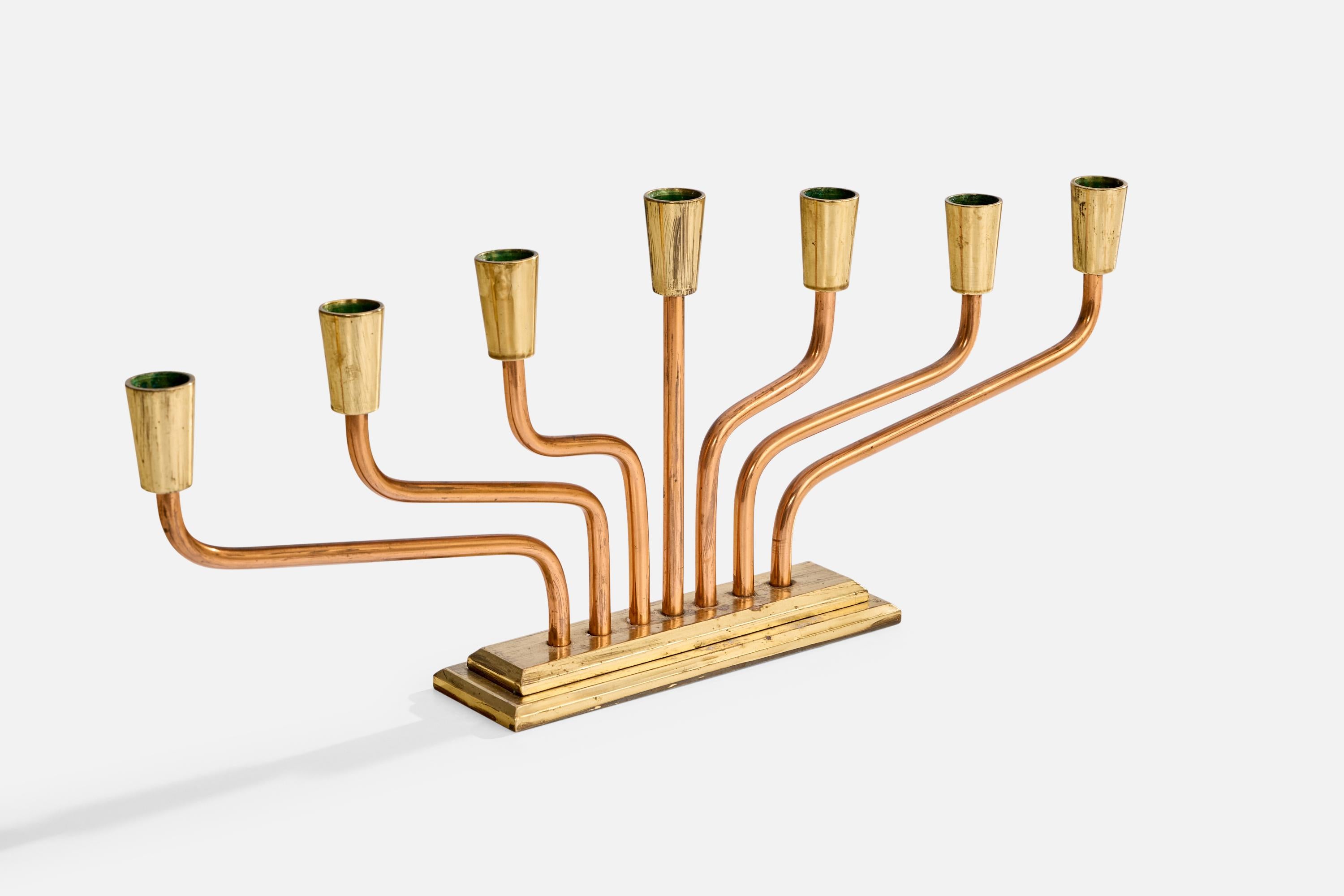Mid-Century Modern Designer suédois, chandelier, cuivre, laiton, Suède, années 1960 en vente
