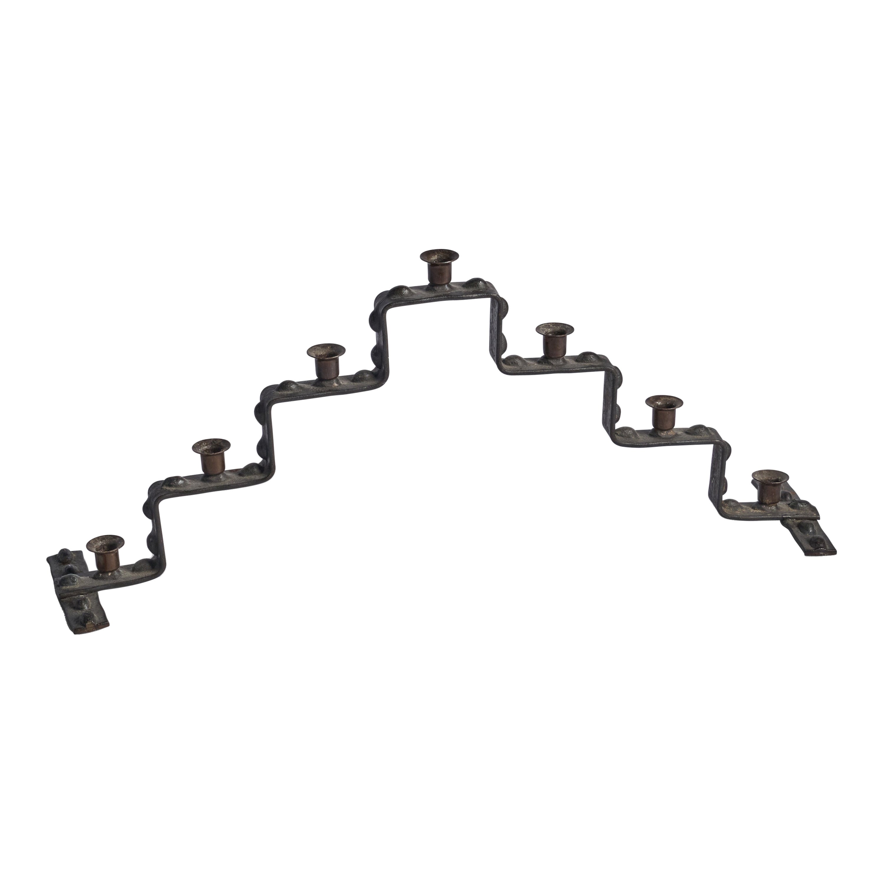 Schwedischer Designer, Kandelaber, Eisen, Schweden, 1940er Jahre