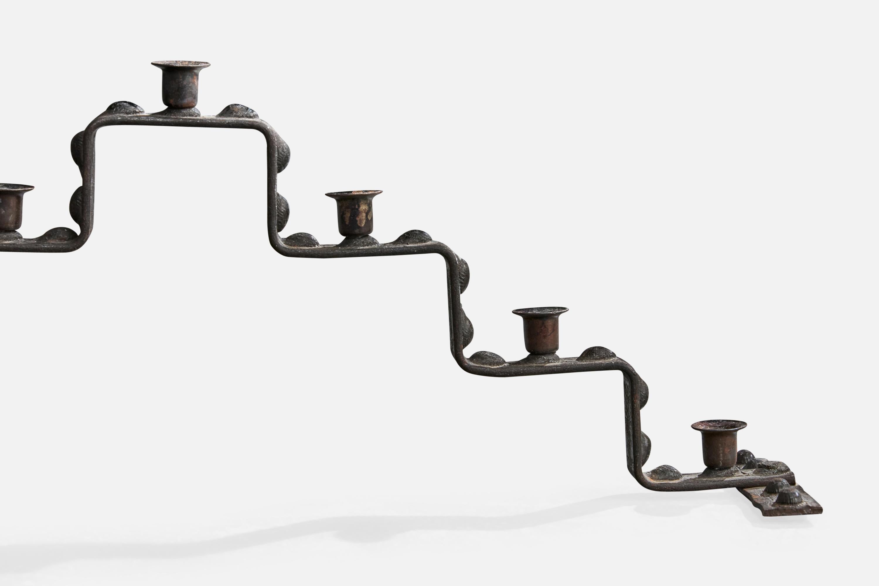 Swedish Designer, Candelabra, Iron, Sweden, 1960s In condizioni buone in vendita a High Point, NC