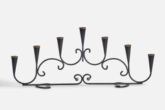 Swedish Designer, Candelabra, Metal, Brass, Sweden, 1960s