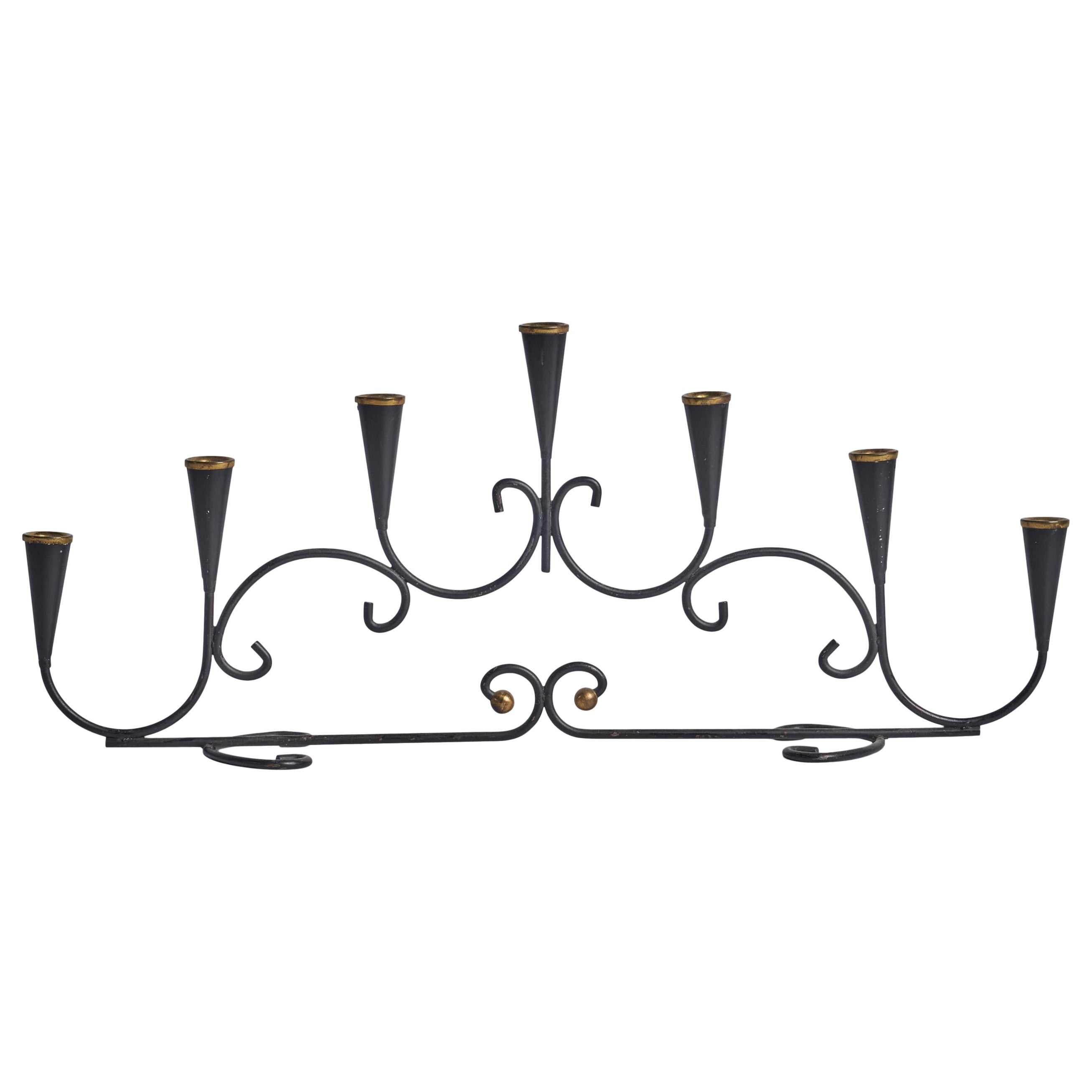 Swedish Designer, Candelabra, Metal, Brass, Sweden, 1960s