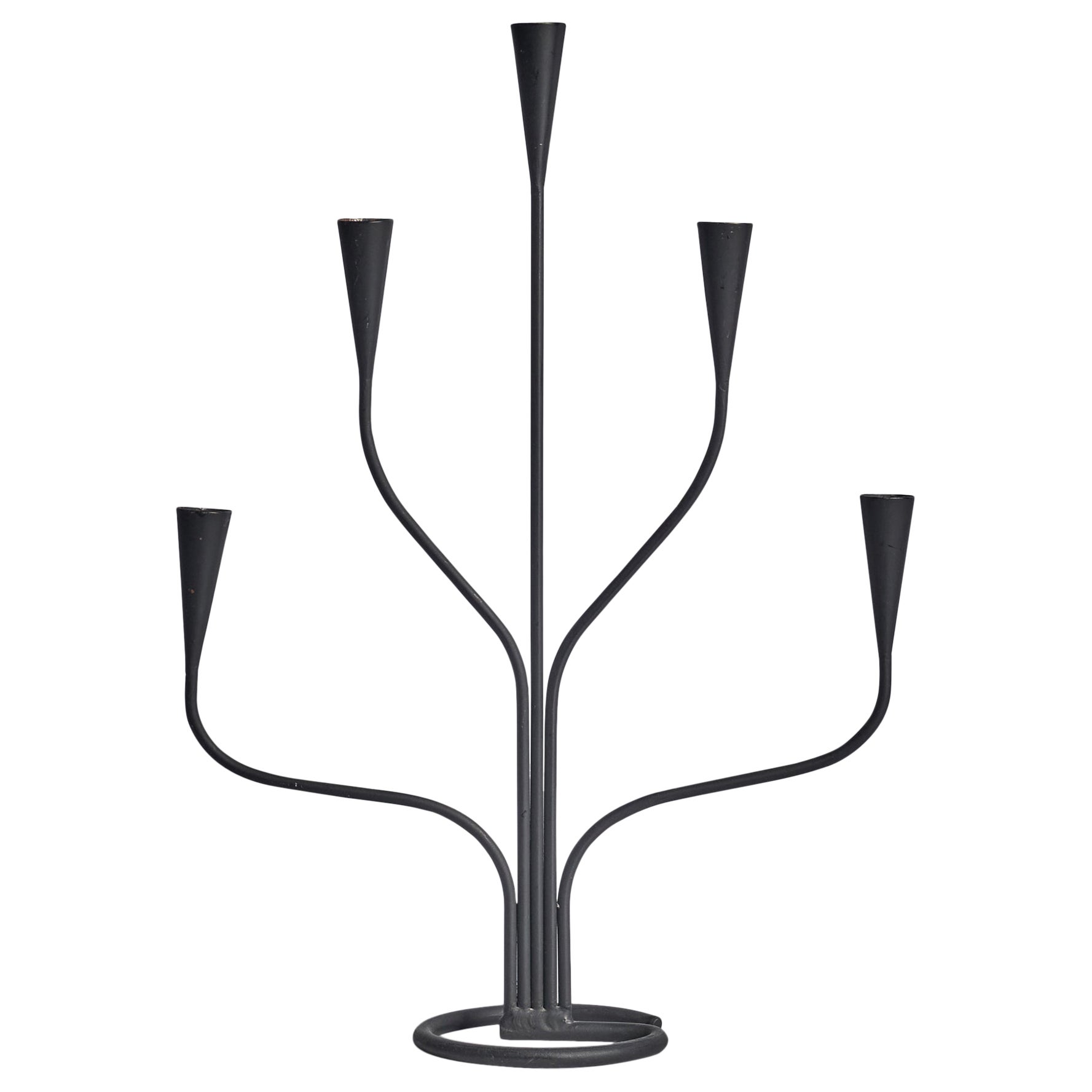 Swedish Designer, Candelabra, Painted Iron, Sweden, 1940s
