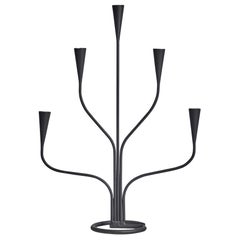 Schwedischer Designer, Kandelaber, lackiertes Eisen, Schweden, 1940er Jahre