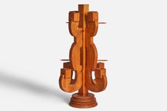 Swedish Designer, Candelabra, Pine, Sweden, 1970s