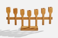 Swedish Designer, Candelabra, Pine, Sweden, 1977