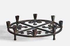 Swedish Designer, Candelabra, Wrought Iron, Sweden, 1940s